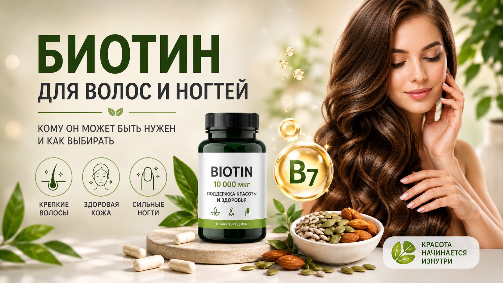 Биотин для волос и ногтей