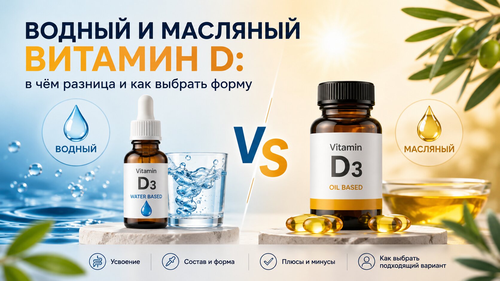Водный и масляный витамин D