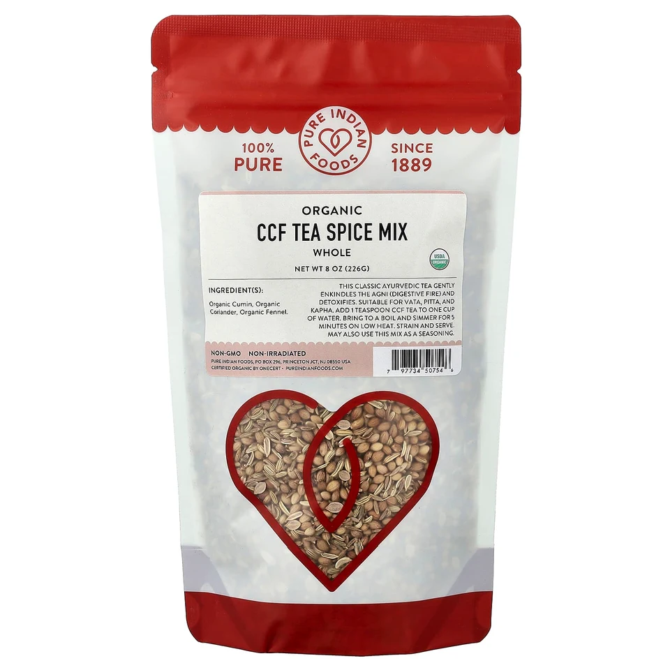 Чай Pure Indian Foods Organic CCF Spice Mix, в целом виде, 226 г