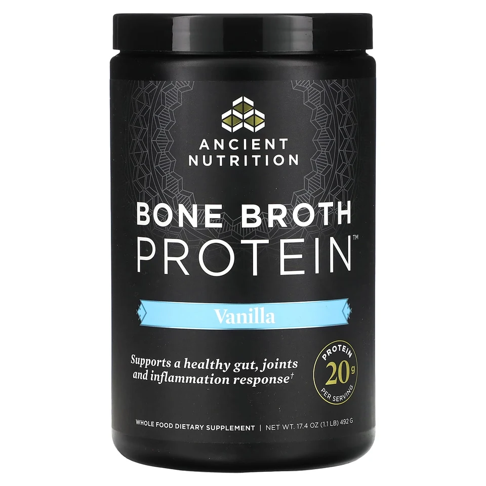 Протеин Ancient Nutrition Bone Broth, вкус «ваниль», 492 г