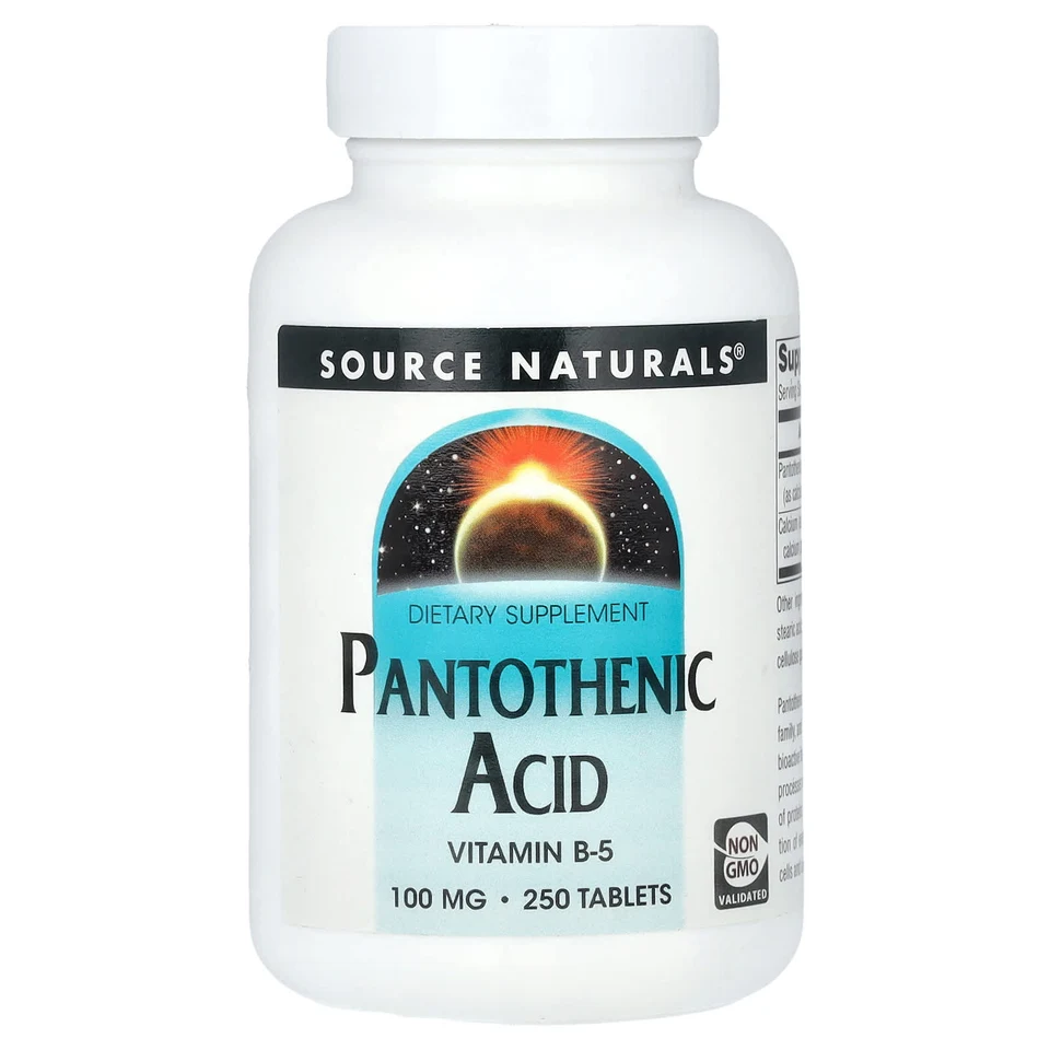 Пантотеновая кислота Source Naturals, 250 таблеток