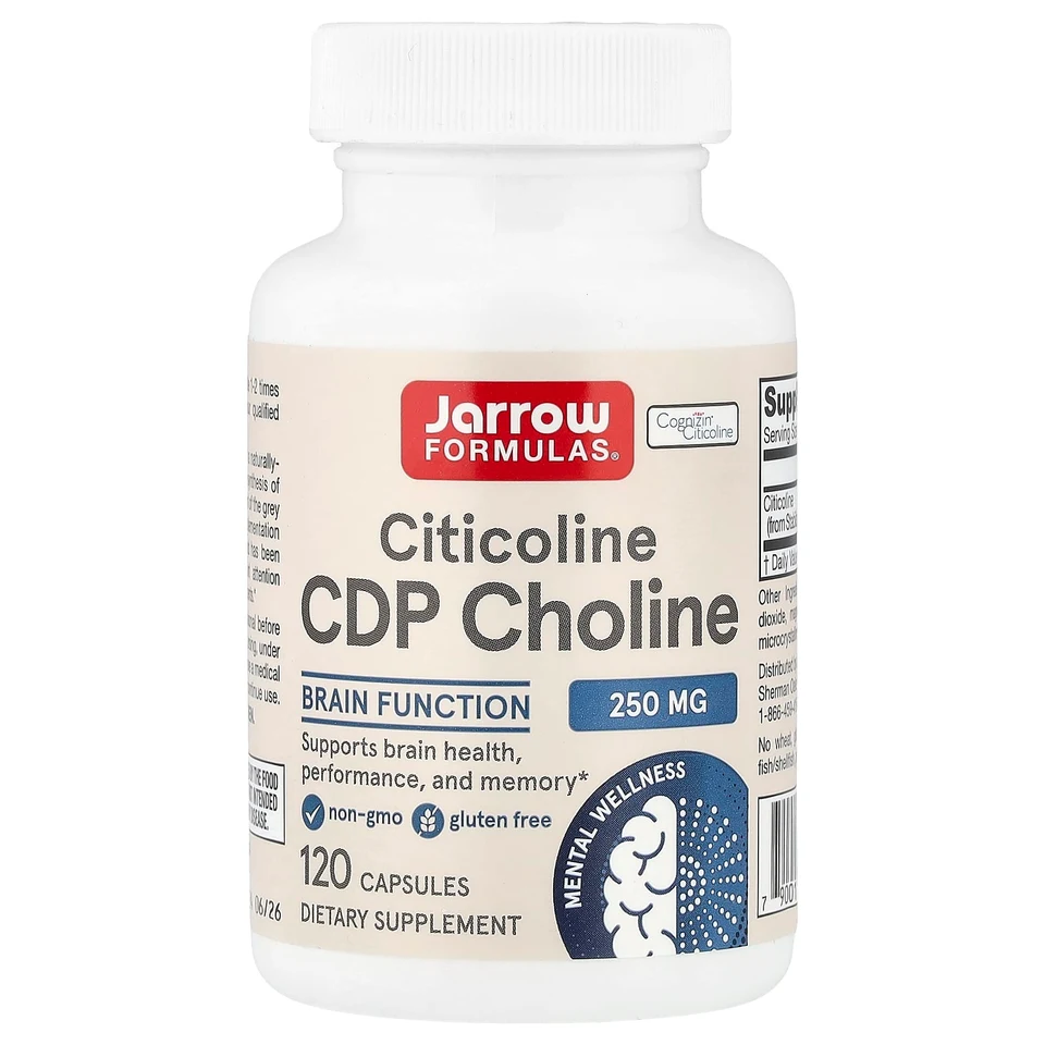 Холин Jarrow Formulas Citicoline CDP, 250 мг, 120 капсул