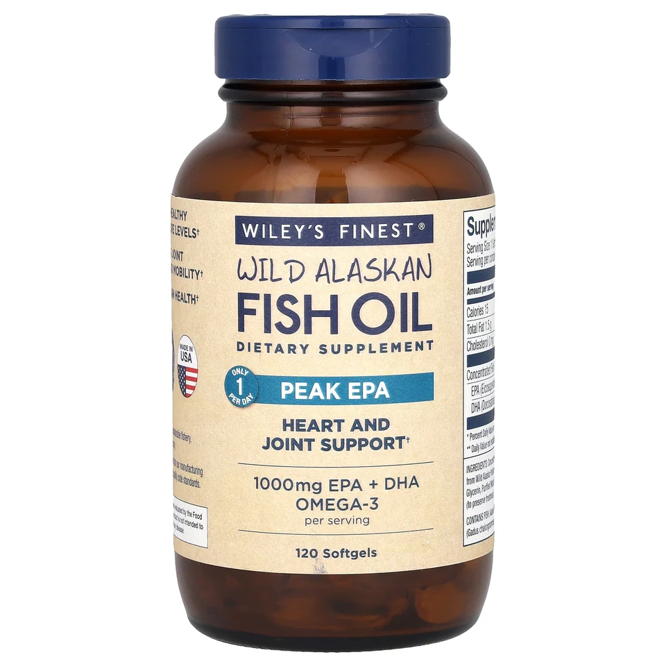 Рыбий жир Wiley's Finest Wild Alaskan Peak EPA, 120 мягких капсул