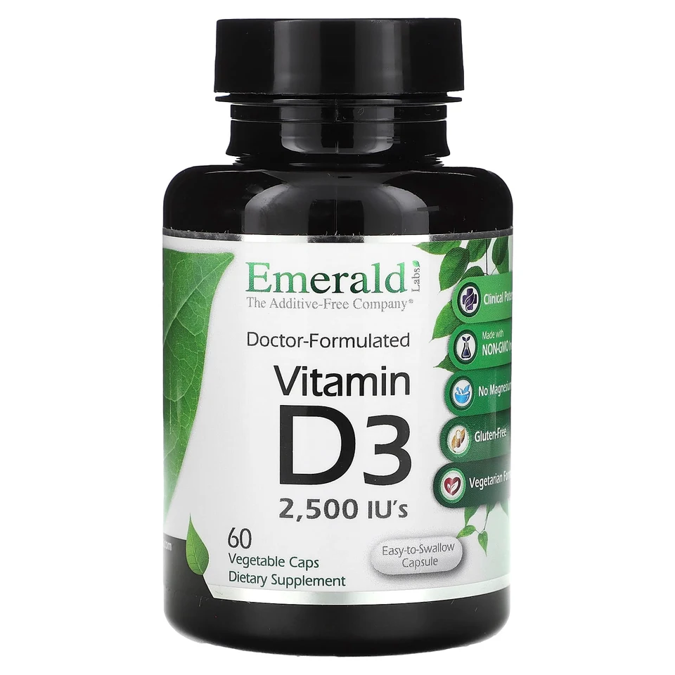 Витамин D3 Emerald Laboratories, 60 растительных капсул