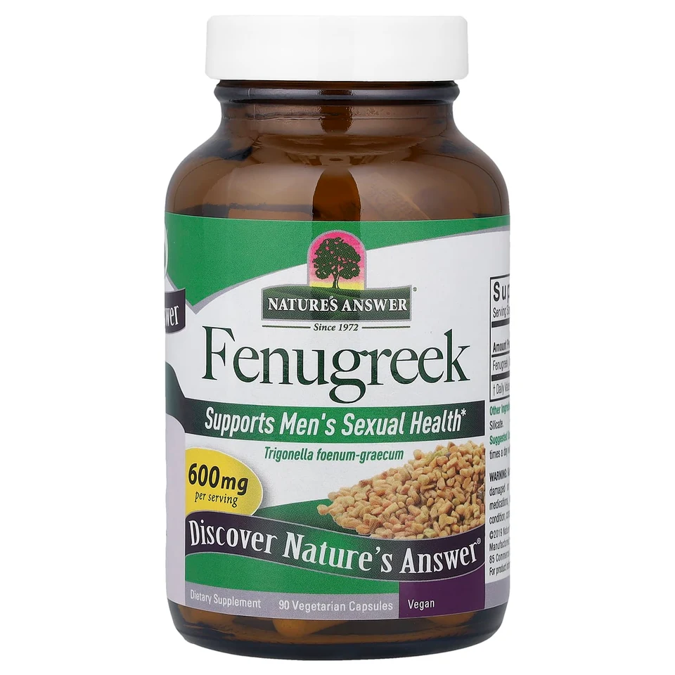 Пажитник Nature's Answer, 600 мг, 90 растительных капсул