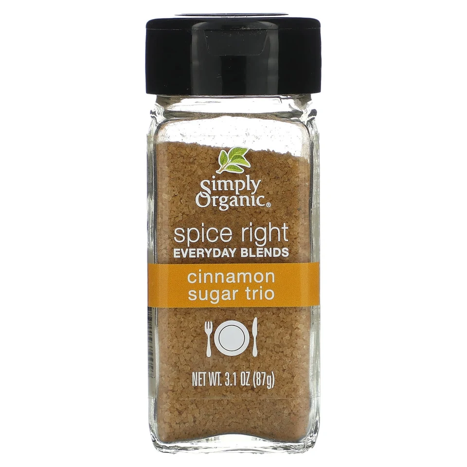 Корица Simply Organic Spice Right Everyday Blends, Cinnamon Sugar Trio, 87 г
