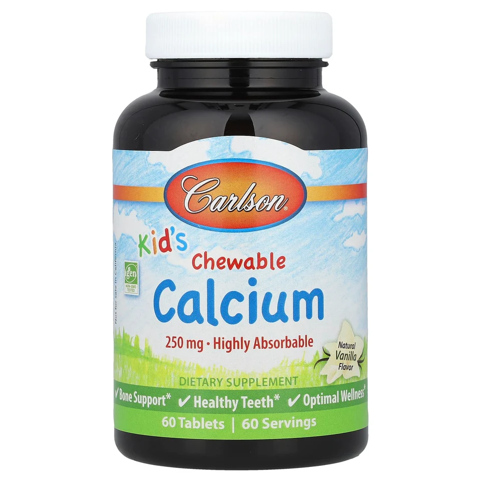 Кальций Carlson Chewable Natural Vanilla, 250 мг, 60 таблеток