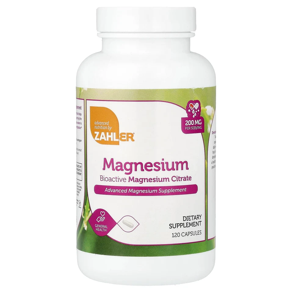 Магний цитрат Zahler Magnesium Bioactive, 200 мг, 120 капсул