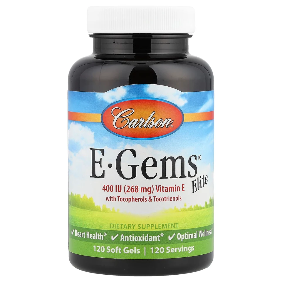 Витамин E Carlson E-Gems® Elite with Tocopherols & Tocotrienols, 120 мягких капсул