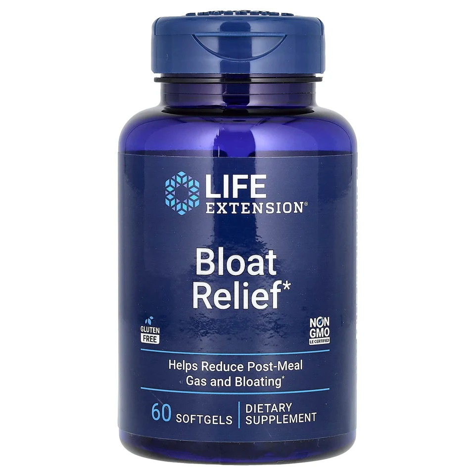 Средство от вздутия Life Extension, 60 мягких капсул