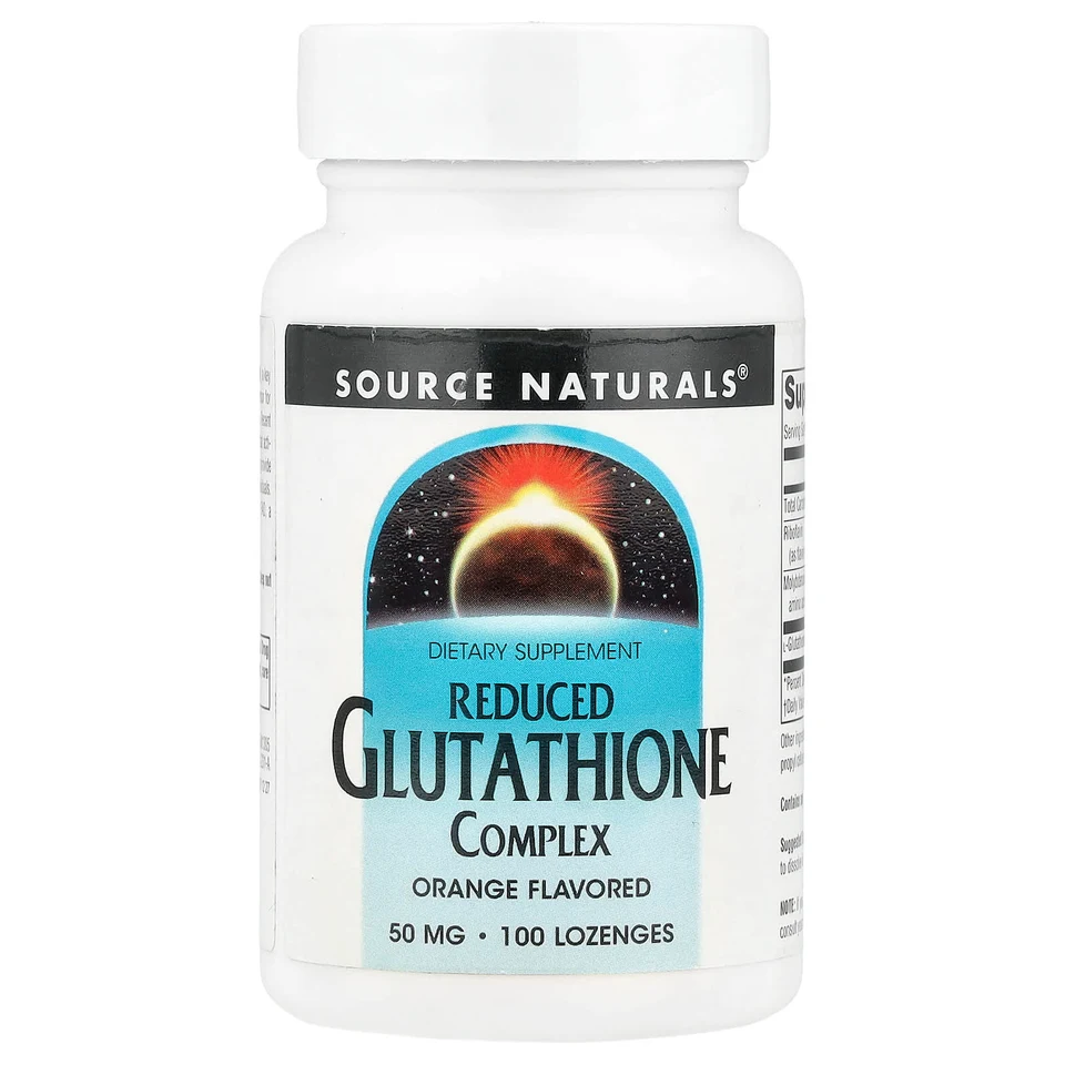 Комплекс Source Naturals Reduced Glutathione, вкус «апельсин», 100 пастилок