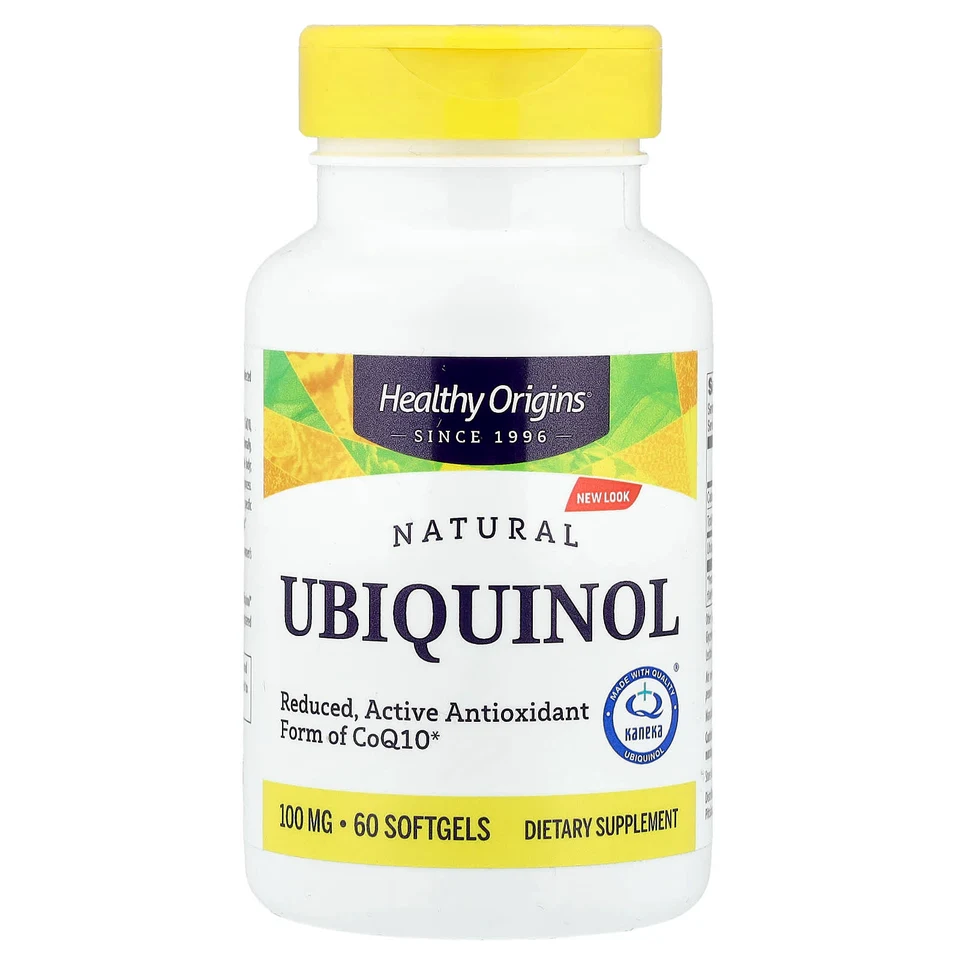 Убихинол Healthy Origins Natural, 100 мг, 60 мягких капсул