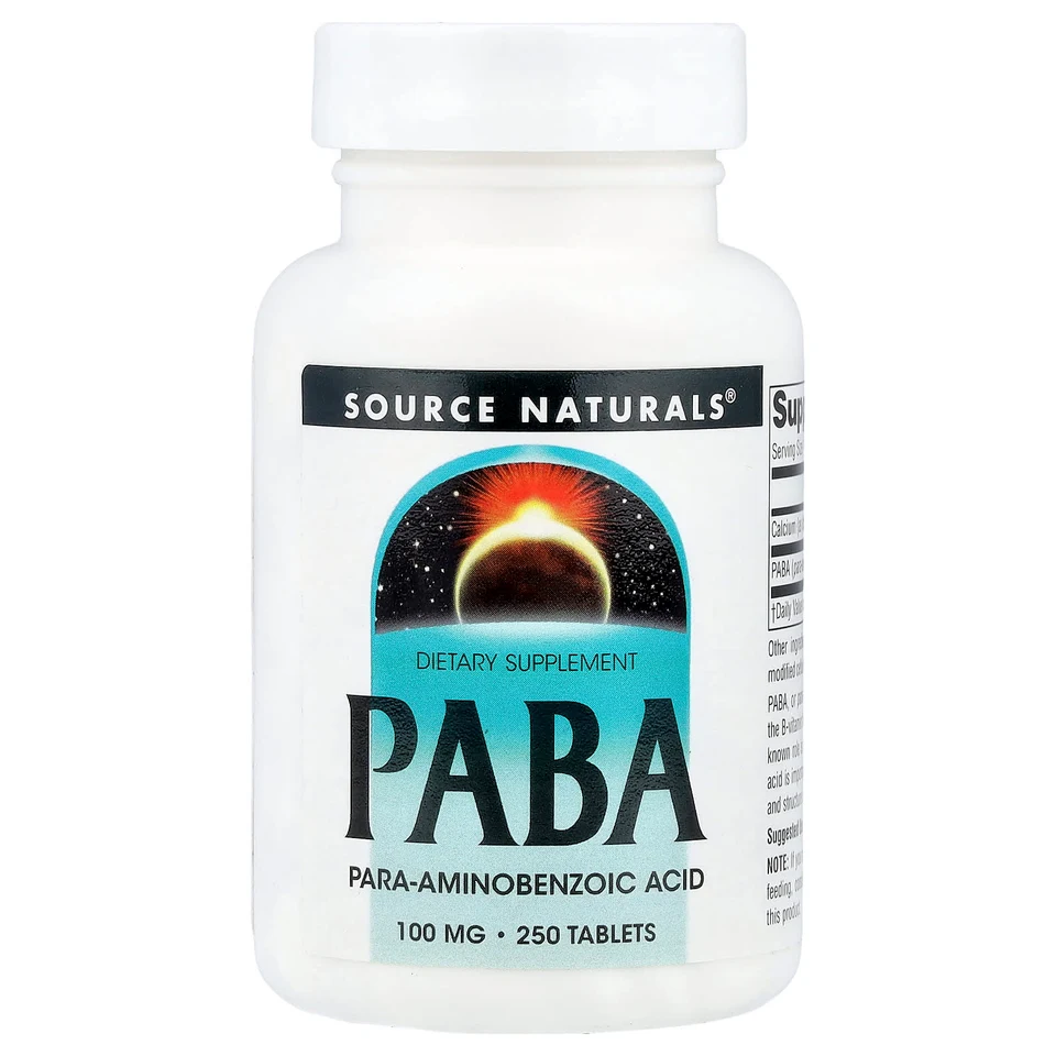 ПАБК Source Naturals, 100 мг, 250 таблеток