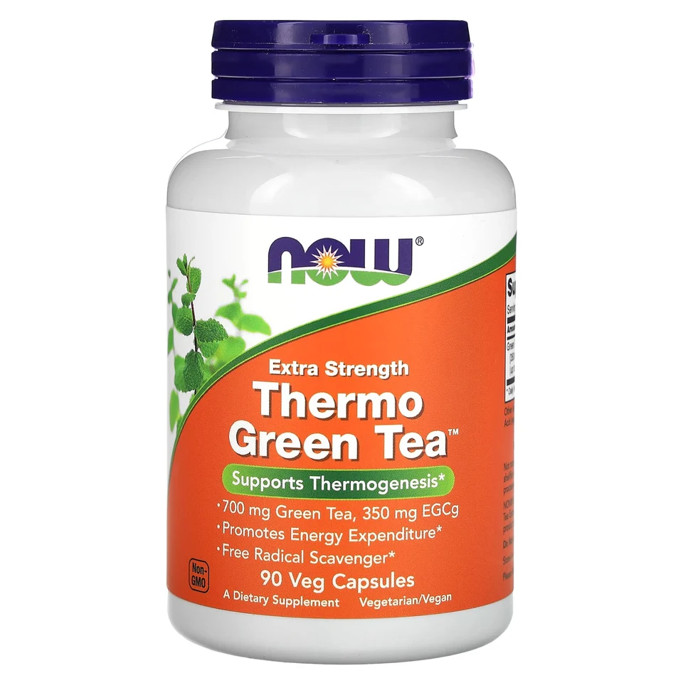Чай NOW Foods Thermo Green, 700 мг, 90 растительных капсул