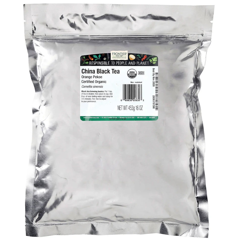 Чай Frontier Co-op Organic China Black Orange Pekoe, 453 г