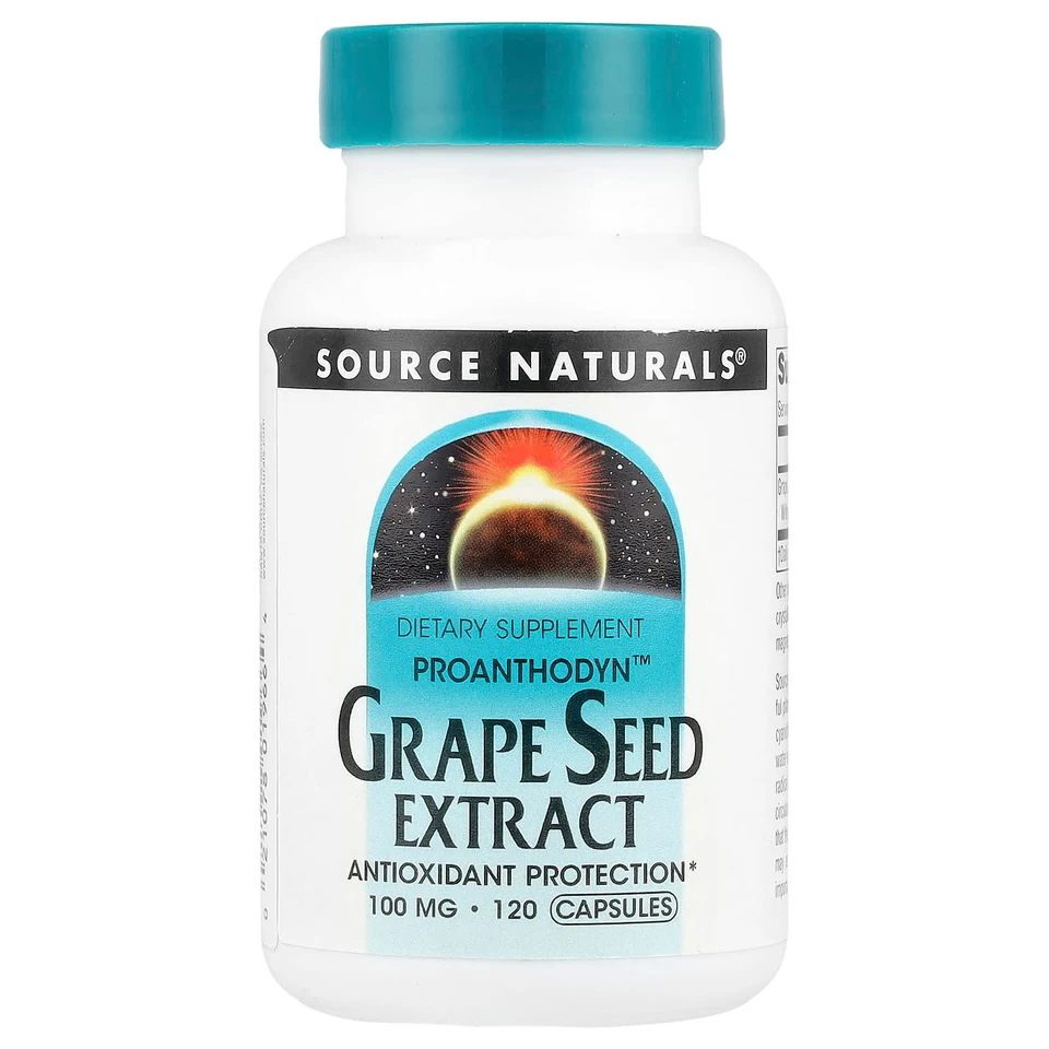 Экстракт виноградных косточек Source Naturals Proanthodyn™, экстракт виноградных косточек, 100 мг, 120 капсул