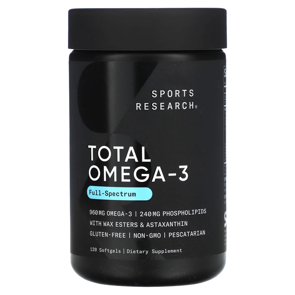 Омега-3 Sports Research Total, 120 мягких капсул