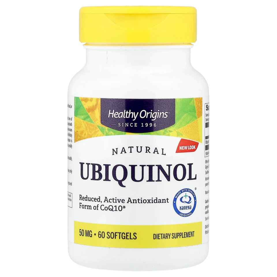 Убихинол Healthy Origins Natural, 50 мг, 60 мягких капсул