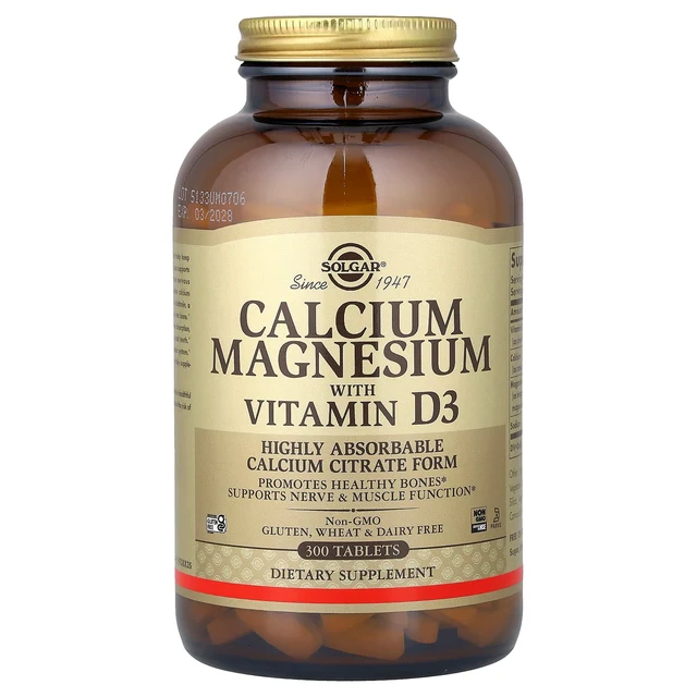 Витамин D3 Solgar Calcium Magnesium, 300 таблеток
