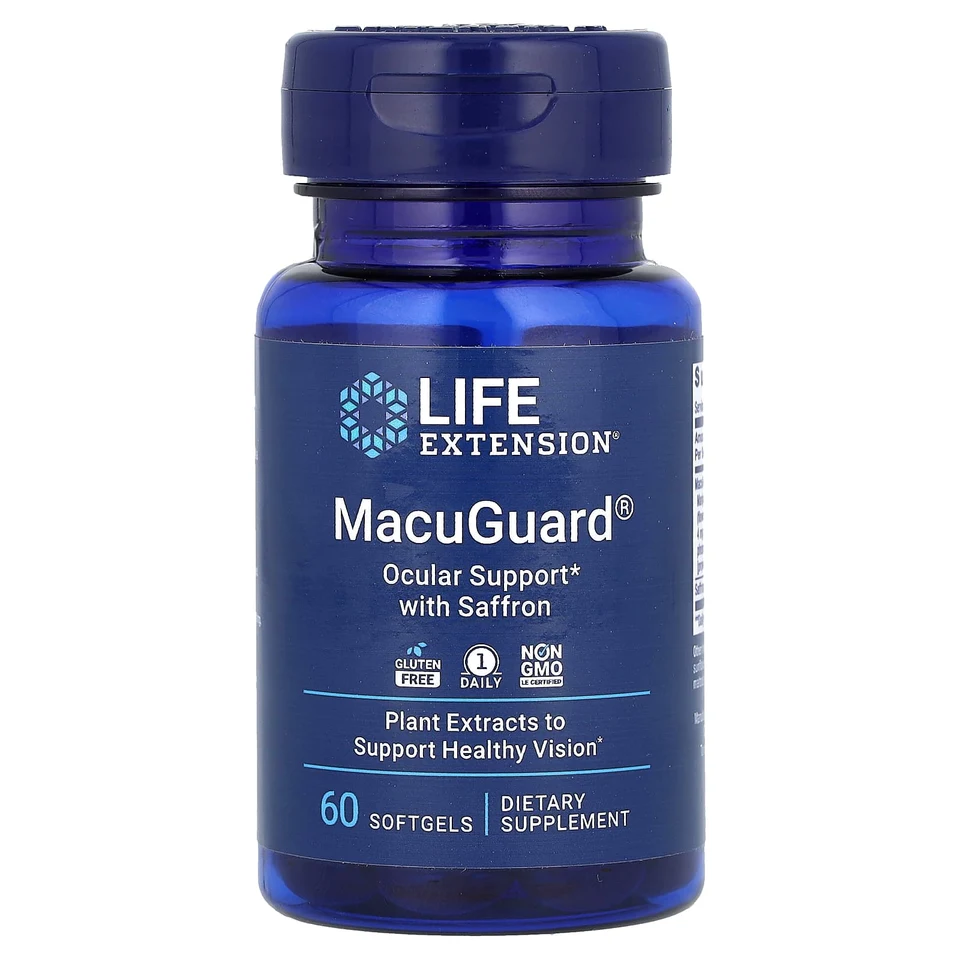 Шафран Life Extension MacuGuard Ocular Support, 60 мягких капсул