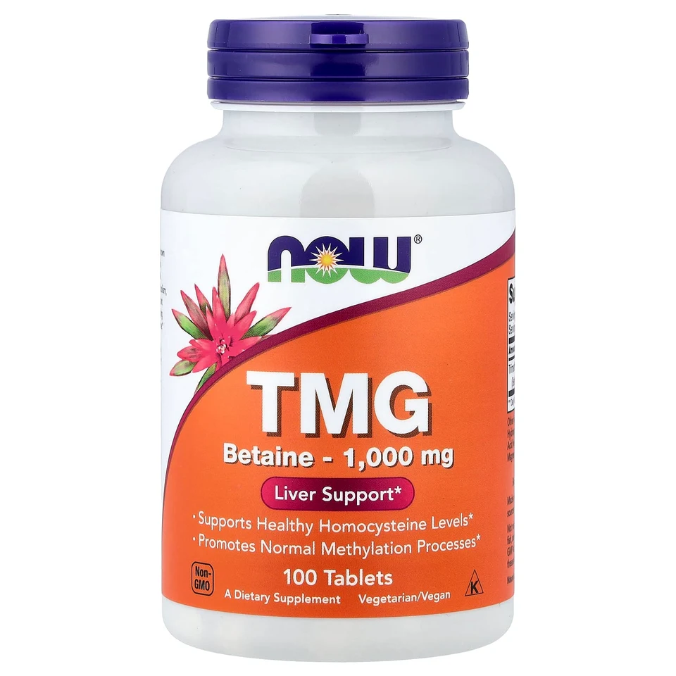 TMG NOW Foods, 1000 мг, 100 таблеток