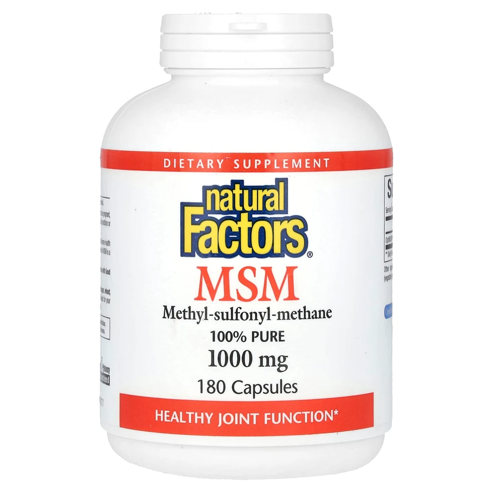 МСМ Natural Factors Methyl-Sulfonyl-Methane, 1000 мг, 180 капсул