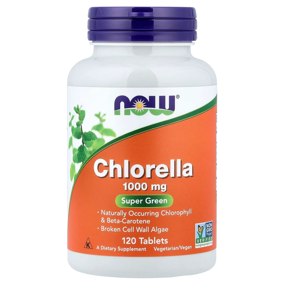 Хлорелла NOW Foods, 1 г, 120 таблеток