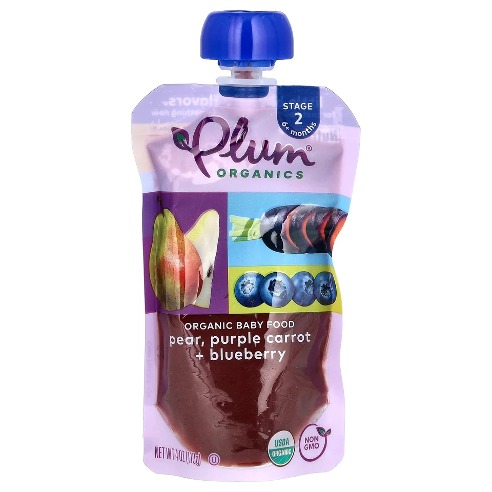 Детское питание Plum Organics 6+ Months Pear, Purple Carrot & Blueberry, 113 г