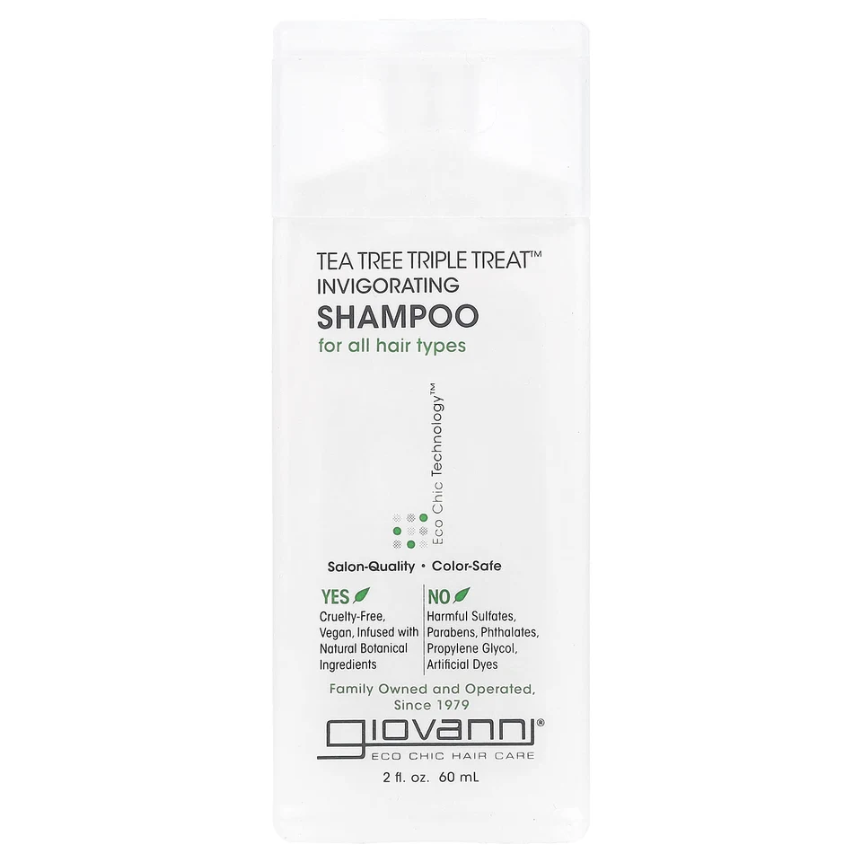 Шампунь Giovanni Tea Tree Triple Treat™ Invigorating For All Hair Types, 60 мл