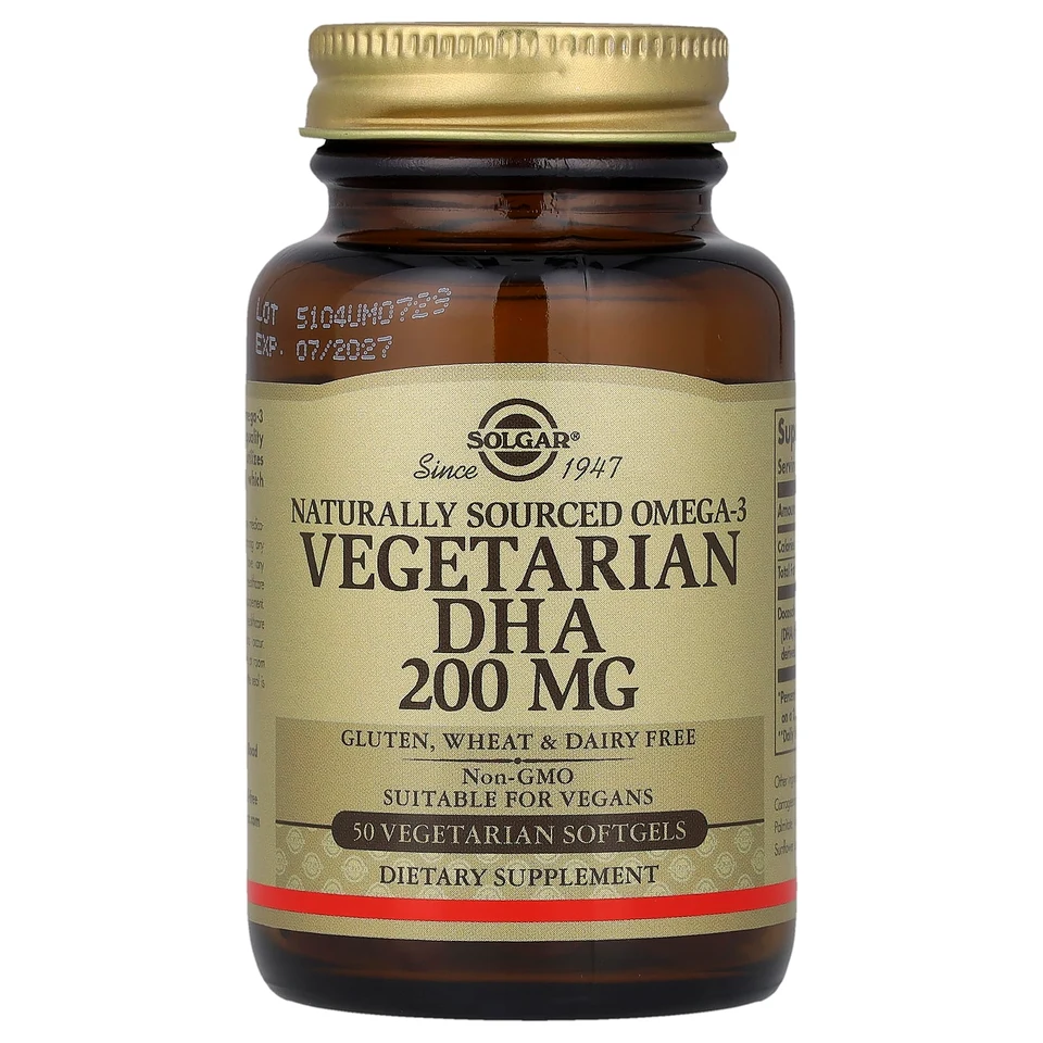 Омега-3 Solgar Naturally Sourced Vegetarian DHA 50 Vegetarian, 200 мг, мягкие капсулы