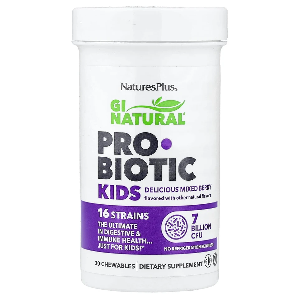 Пробиотик NaturesPlus GI Natural® Mixed Berry, 30 жевательных таблеток