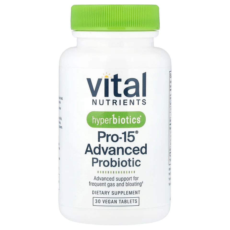 Пробиотик Vital Nutrients Hyperbiotics® Pro-15® Advanced 30 Vegan Tablets, таблетки