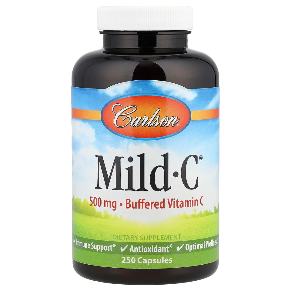 Витамин C Carlson Mild-C® Buffered, 250 капсул