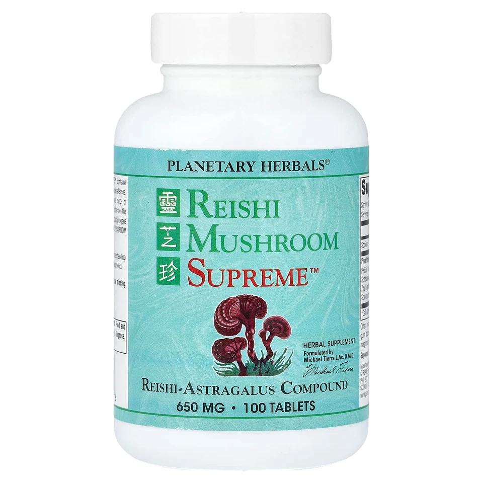 Рейши Planetary Herbals Mushroom Supreme™, 100 таблеток