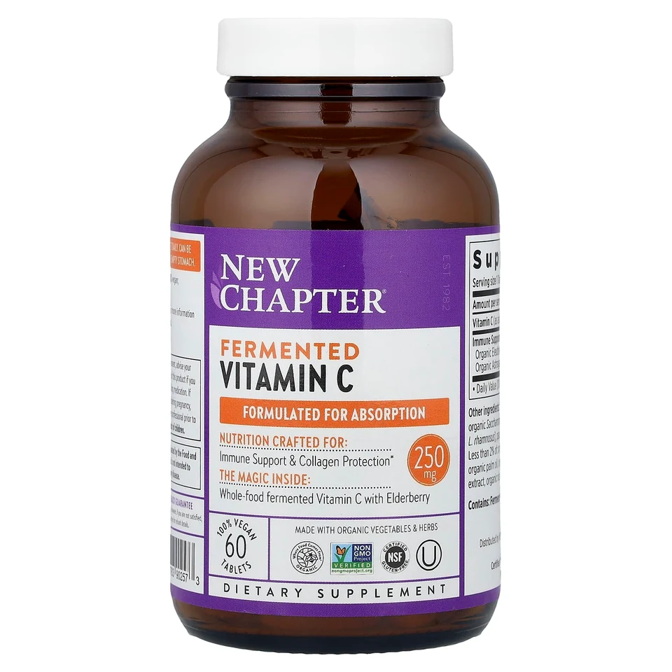 Витамин C New Chapter Fermented 60 Vegan Tablets, таблетки