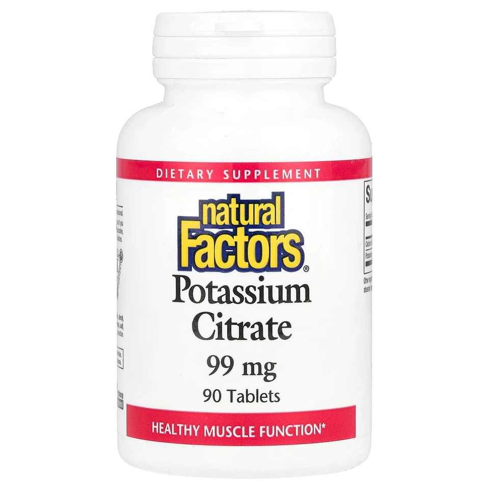 Цитрат калия Natural Factors, 99 мг, 90 таблеток
