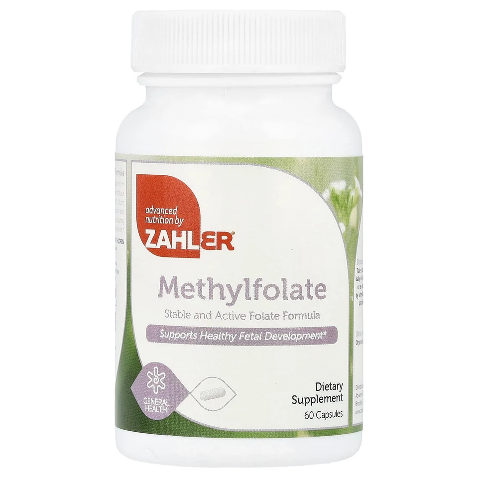 Метилфолат Zahler, 1,000 мкг DFE, 60 капсул