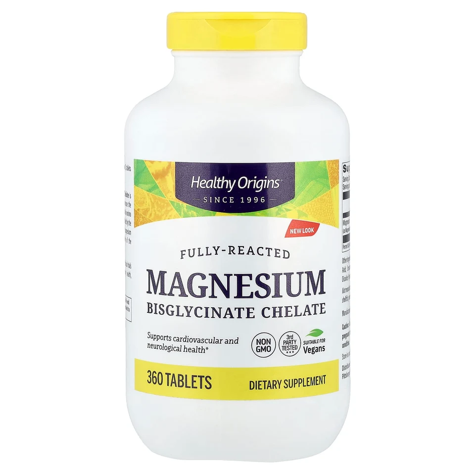 Магний Healthy Origins Bisglycinate Chelate, 100 мг, 360 таблеток