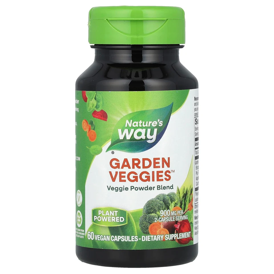 Порошок Nature's Way Garden Veggies™ Veggie Blend, 60 растительных капсул
