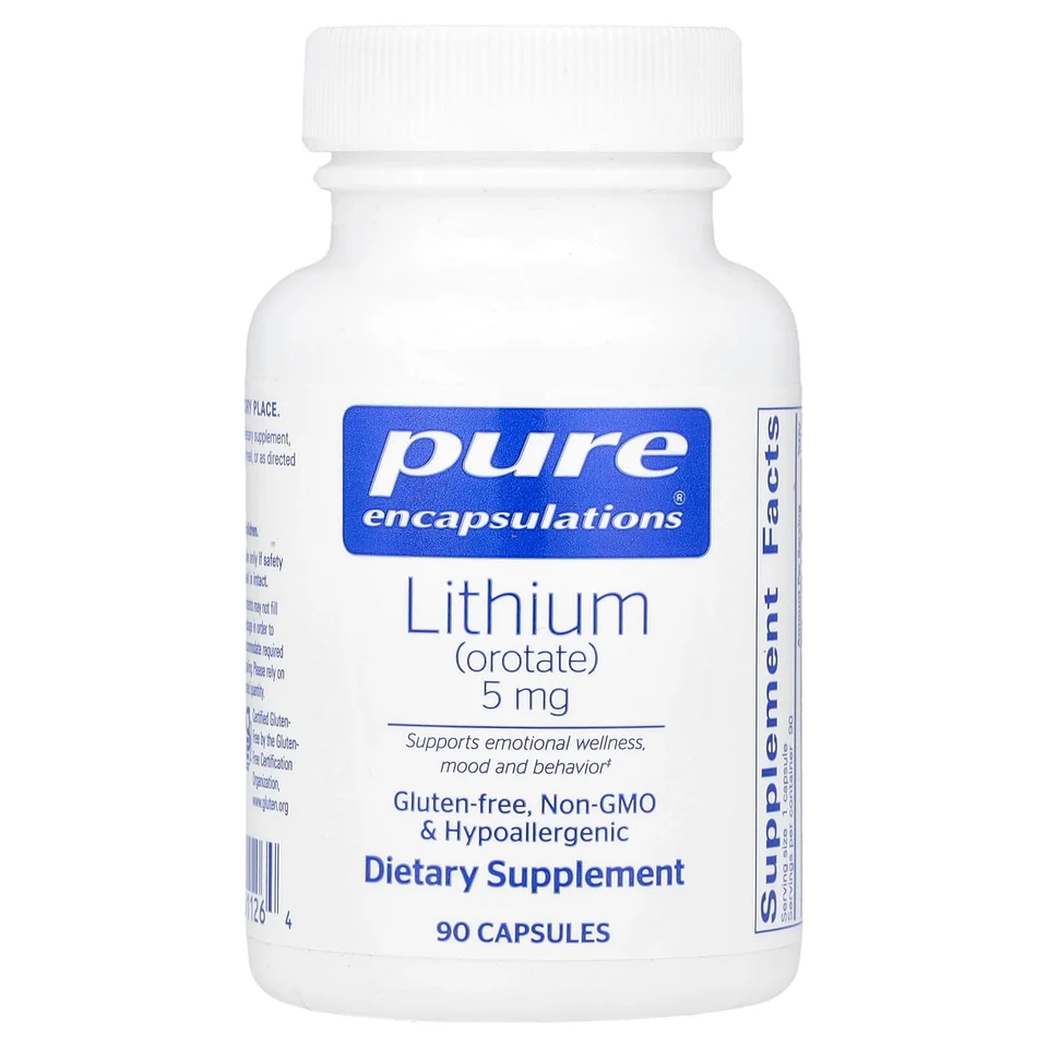 Литий (оротат) Pure Encapsulations, 5 мг, 90 капсул