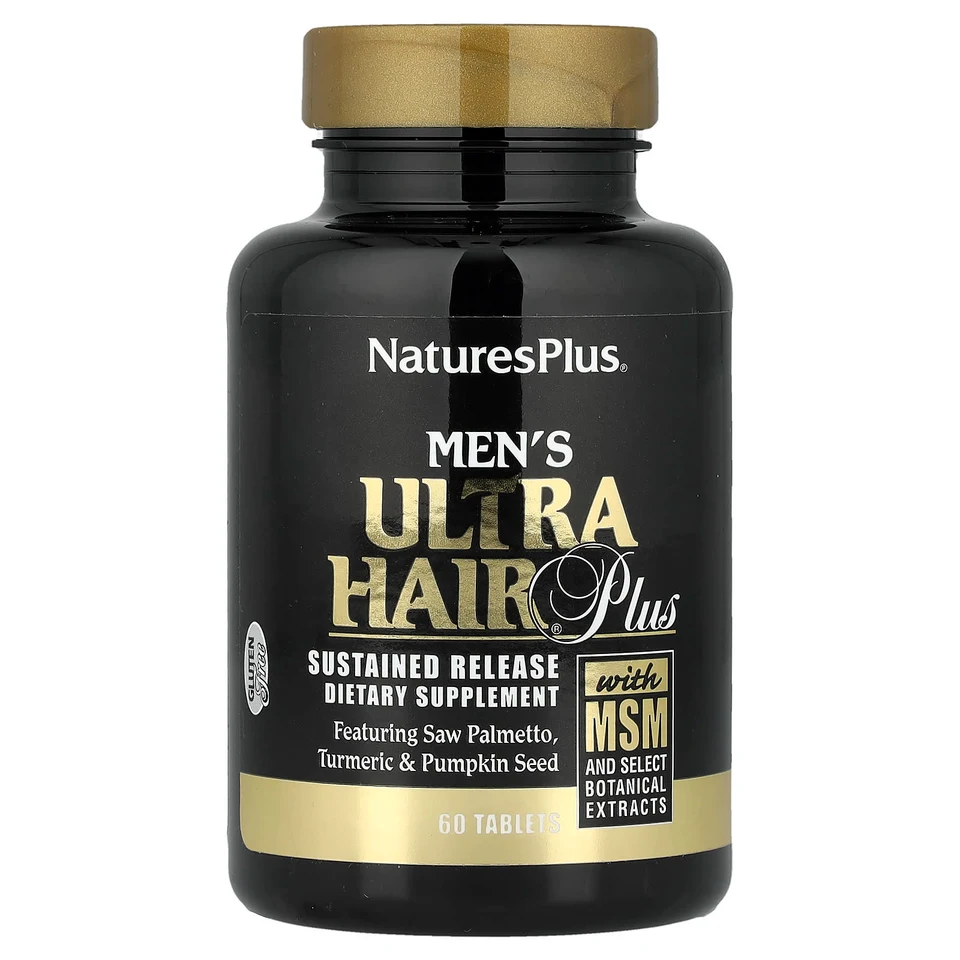 МСМ NaturesPlus Men's Ultra Hair® Plus With and Select Botanical Extracts, 60 таблеток