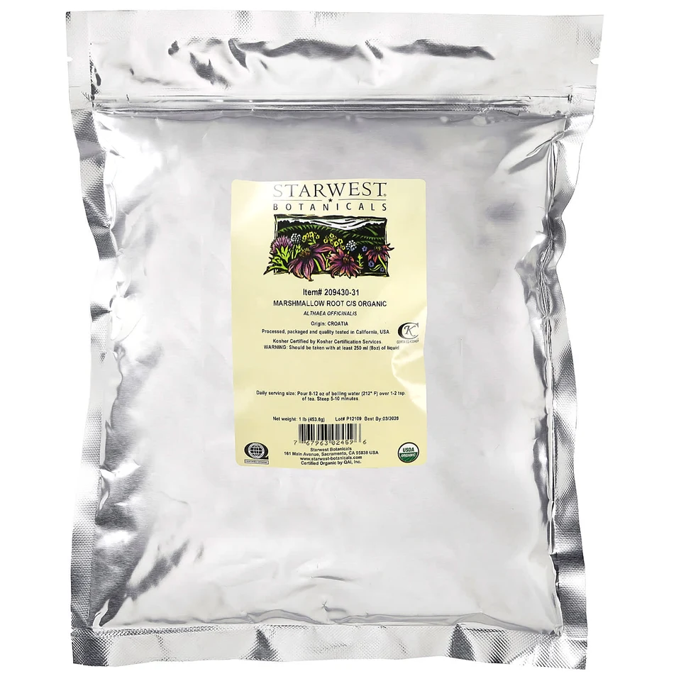 Корень алтея Starwest Botanicals Organic Cut & Sifted, 453.6 г