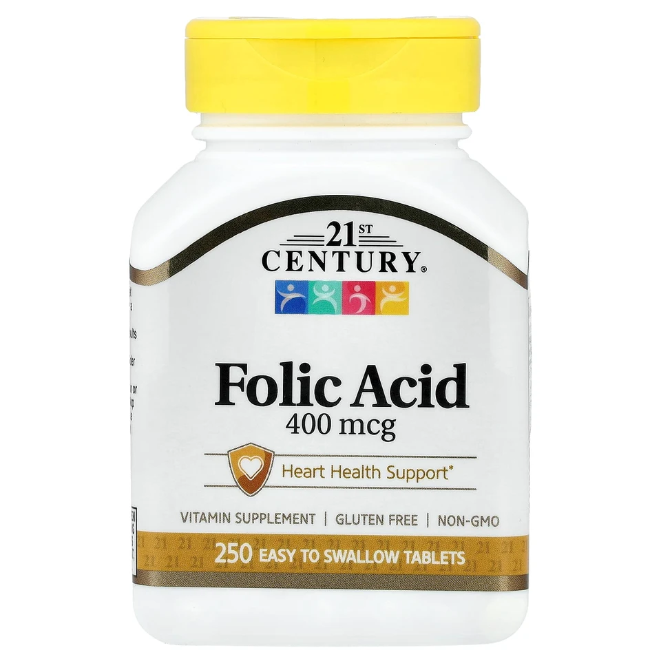 Фолиевая кислота 21st Century 250 Easy to Swallow Tablets, 400 мкг, таблетки