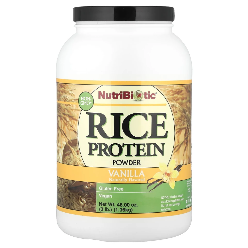 Протеиновый порошок NutriBiotic Rice, вкус «ваниль», 1.36 кг