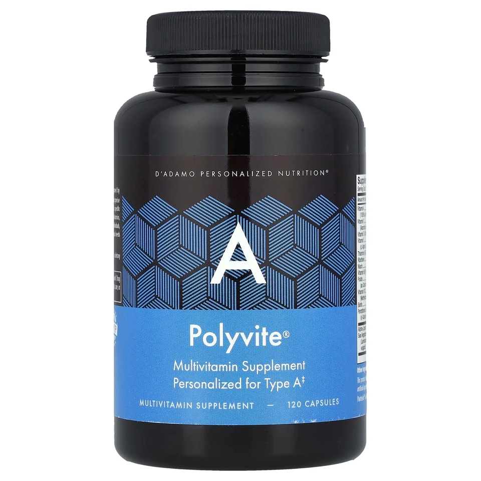 Мультивитамины D'adamo Polyvite® A Supplement, 120 капсул