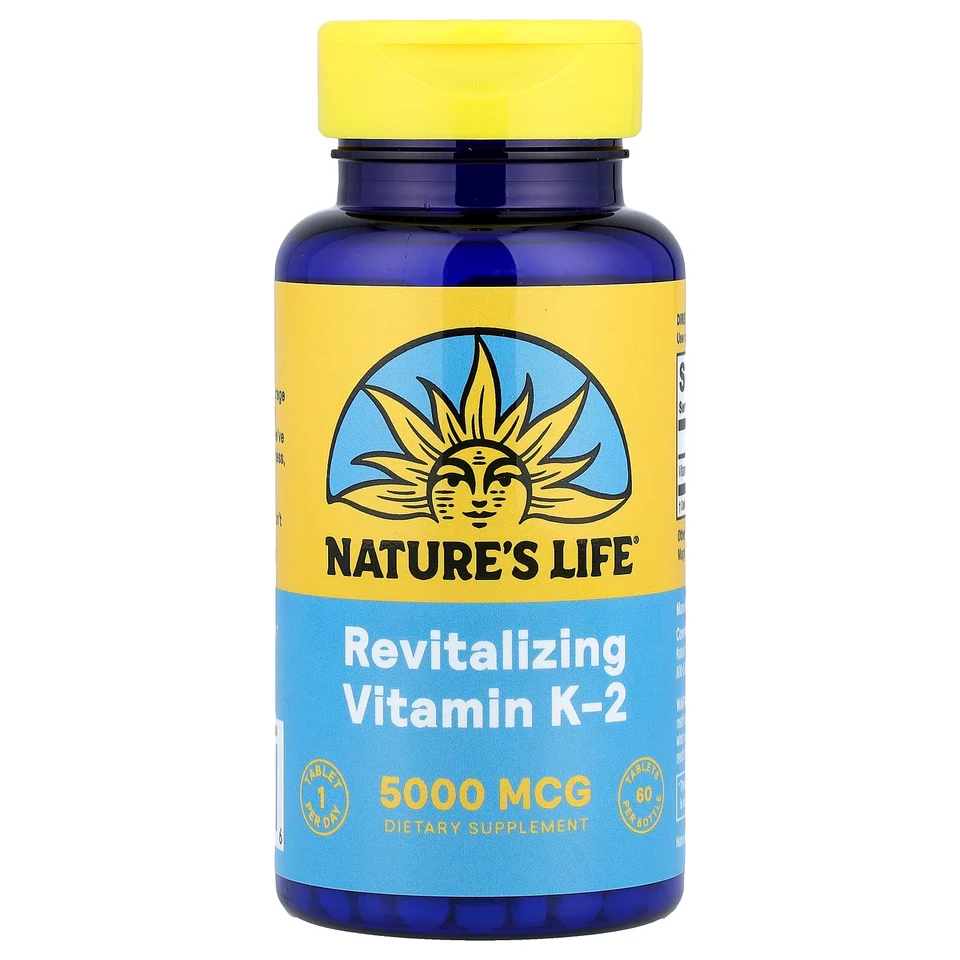 Витамин K Nature's Life Revitalizing -2, 5000 мкг, 60 таблеток