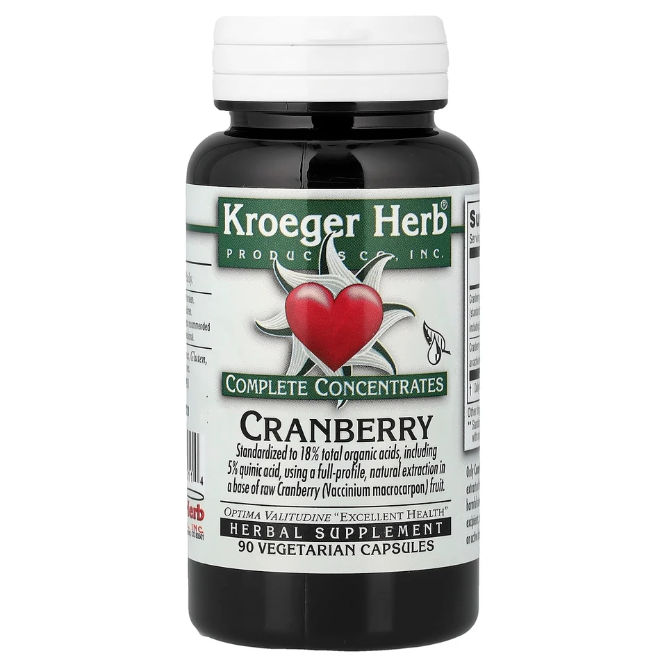 Клюква Kroeger Herb Co Complete Concentrates, 90 растительных капсул