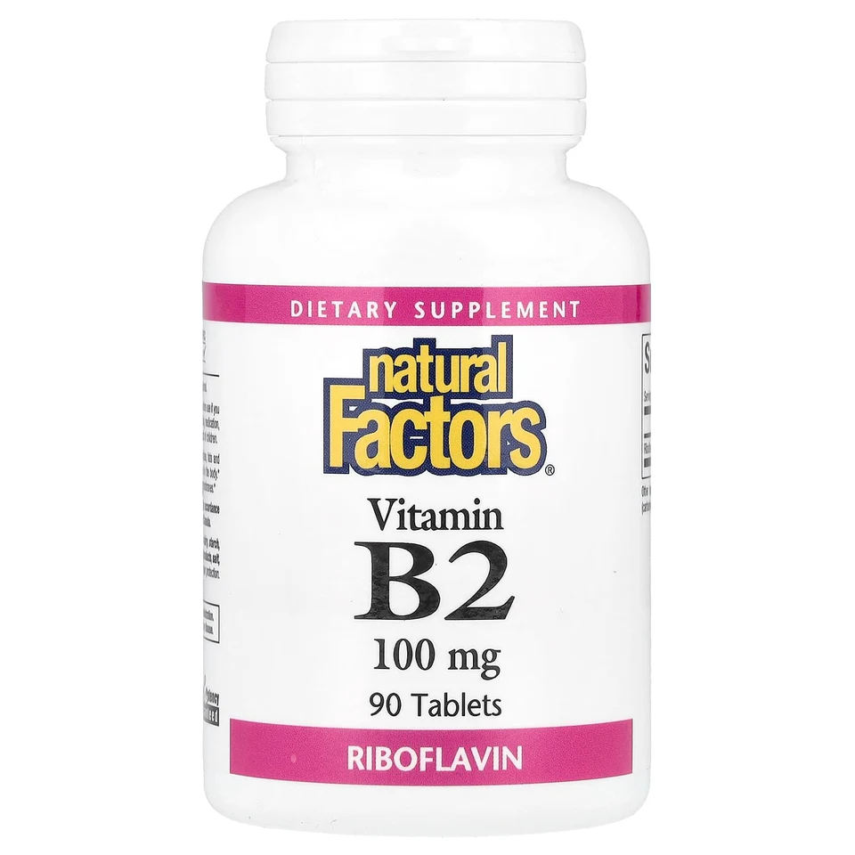 Витамин B2 Natural Factors, Riboflavin, 100 мг, 90 таблеток