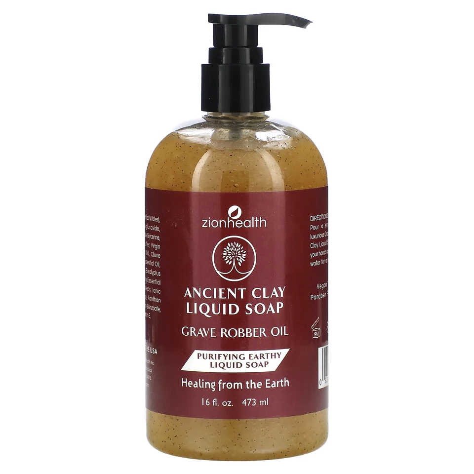 Масло Zion Health Ancient Clay Liquid Soap Grave Robber, 473 мл, жидкая форма