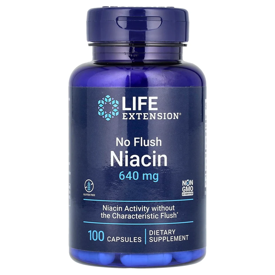 Ниацин Life Extension No Flush, 100 капсул